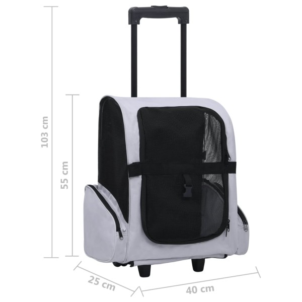 Carrito trolley plegable multiusos para mascotas gris Carrito trolley plegable multiusos para mascotas gris