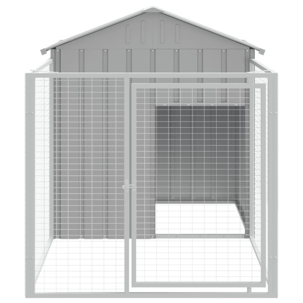 Caseta perros corral acero galvanizado gris claro 117x201x123cm Caseta perros corral acero galvanizado gris claro 117x201x123cm