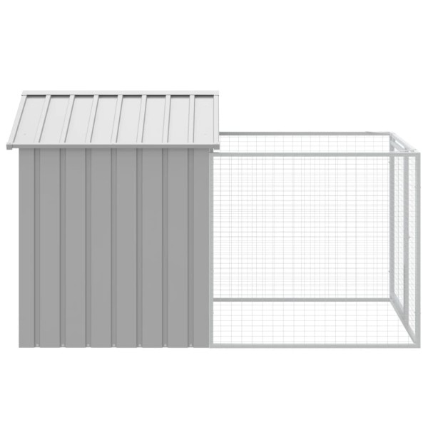 Caseta perros corral acero galvanizado gris claro 117x201x123cm Caseta perros corral acero galvanizado gris claro 117x201x123cm