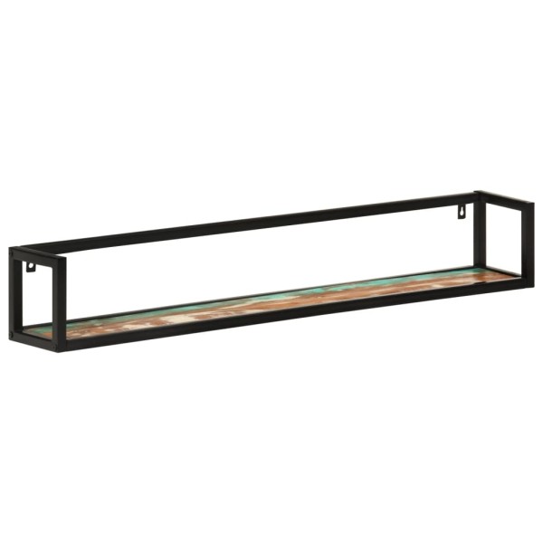 Estantes de pared 2 uds madera maciza mango hierro 110x17x17 cm Estantes de pared 2 uds madera maciza mango hierro 110x17x17 cm