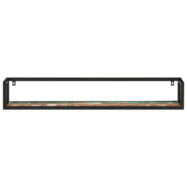 Estantes de pared 2 uds madera maciza mango hierro 110x17x17 cm Estantes de pared 2 uds madera maciza mango hierro 110x17x17 cm