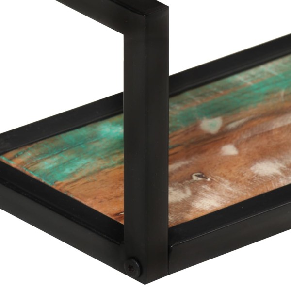 Estantes de pared 2 uds madera maciza mango hierro 110x17x17 cm Estantes de pared 2 uds madera maciza mango hierro 110x17x17 cm
