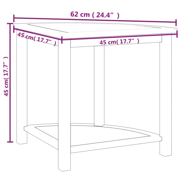 Mesa auxiliar de baño madera maciza de teca 45x45x45 cm Mesa auxiliar de baño madera maciza de teca 45x45x45 cm