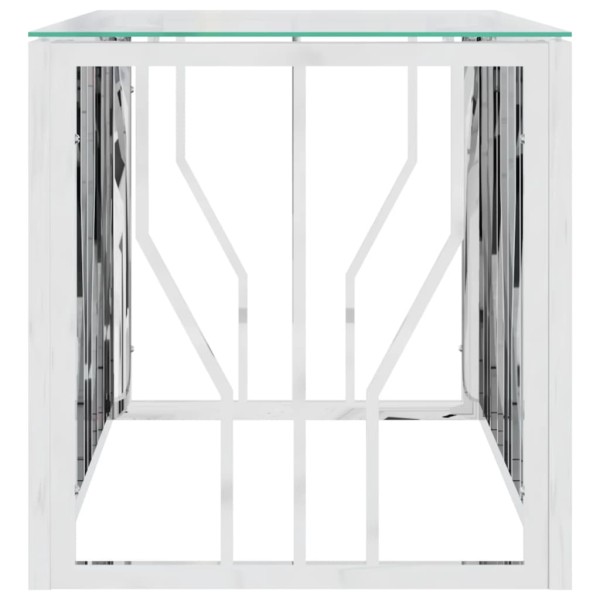 Mesa de centro acero inoxidable y vidrio 110x45x45 cm Mesa de centro acero inoxidable y vidrio 110x45x45 cm