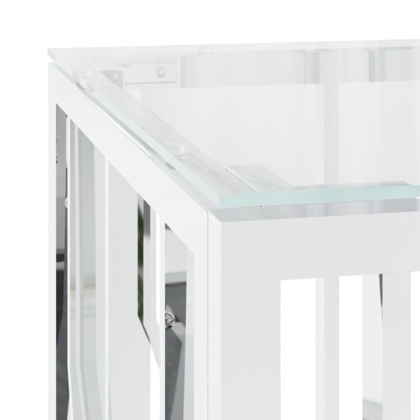 Mesa de centro acero inoxidable y vidrio 110x45x45 cm Mesa de centro acero inoxidable y vidrio 110x45x45 cm