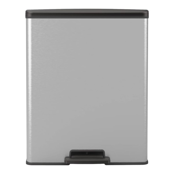 Curver Papelera de pedal doble Deco plateado 26L+26L Curver Papelera de pedal doble Deco plateado 26L+26L