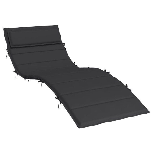 Cojín de tumbona de tela Oxford negro 180x60x3 cm Cojín de tumbona de tela Oxford negro 180x60x3 cm
