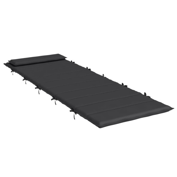Cojín de tumbona de tela Oxford negro 180x60x3 cm Cojín de tumbona de tela Oxford negro 180x60x3 cm