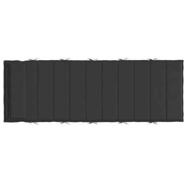 Cojín de tumbona de tela Oxford negro 180x60x3 cm Cojín de tumbona de tela Oxford negro 180x60x3 cm
