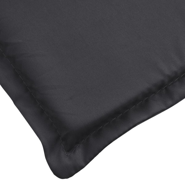 Cojín de tumbona de tela Oxford negro 180x60x3 cm Cojín de tumbona de tela Oxford negro 180x60x3 cm