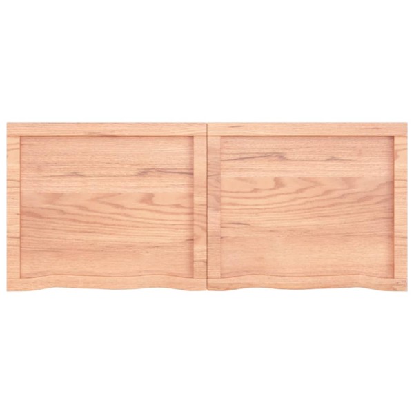 Estante pared madera roble tratada marrón claro 120x50x(2-4) cm Estante pared madera roble tratada marrón claro 120x50x(2-4) cm
