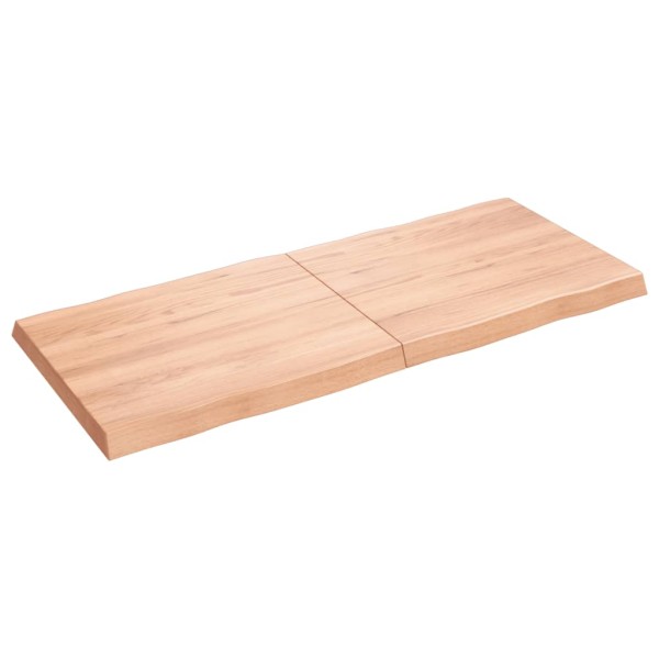 Tablero mesa madera tratada borde natural marrón 140x60x(2-6)cm Tablero mesa madera tratada borde natural marrón 140x60x(2-6)cm
