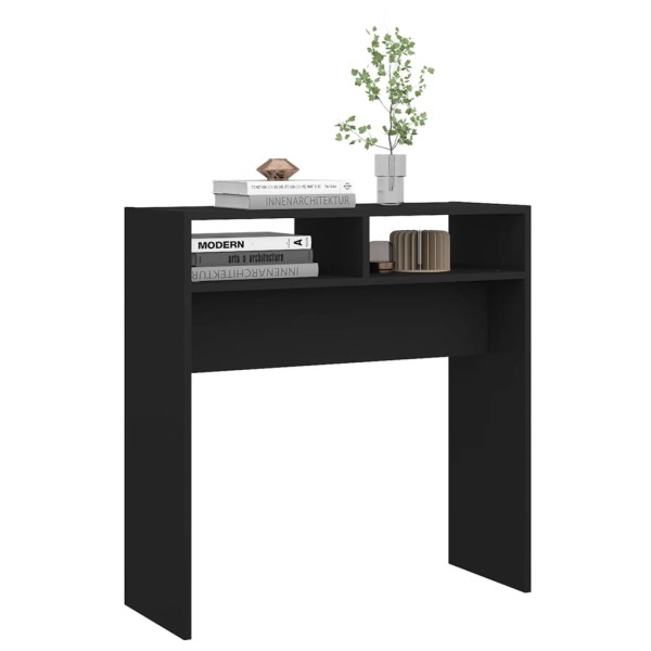 Mesa consola de madera contrachapada negro 78x30x80 cm Mesa consola de madera contrachapada negro 78x30x80 cm