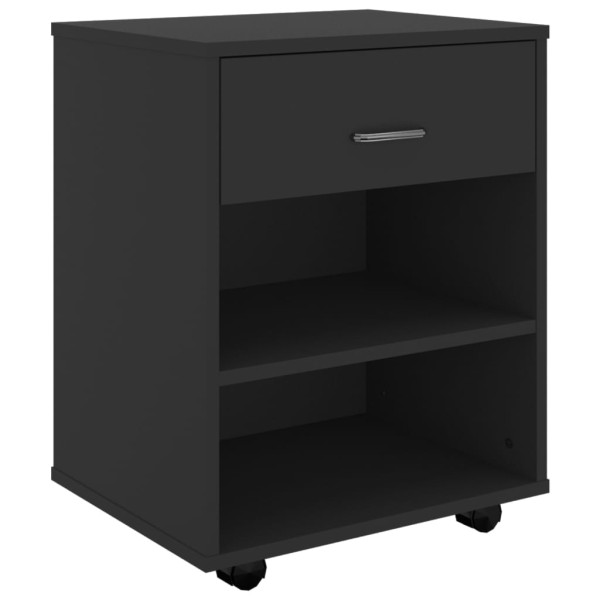 Armario con ruedas madera contrachapada negro 46x36x59 cm Armario con ruedas madera contrachapada negro 46x36x59 cm