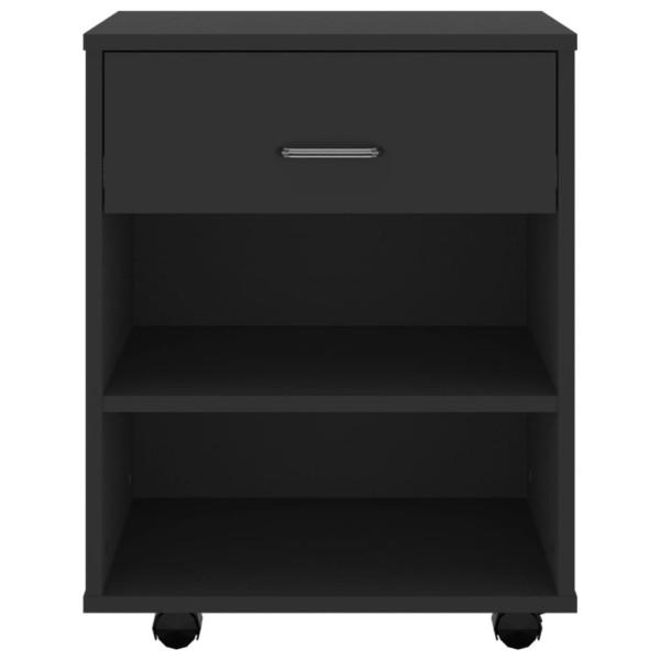 Armario con ruedas madera contrachapada negro 46x36x59 cm Armario con ruedas madera contrachapada negro 46x36x59 cm