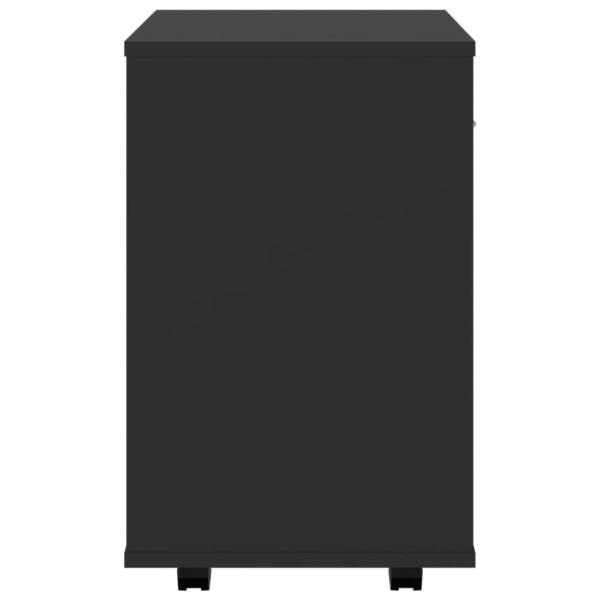 Armario con ruedas madera contrachapada negro 46x36x59 cm Armario con ruedas madera contrachapada negro 46x36x59 cm