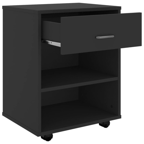 Armario con ruedas madera contrachapada negro 46x36x59 cm Armario con ruedas madera contrachapada negro 46x36x59 cm