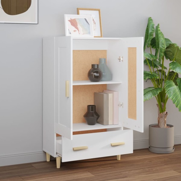 Aparador de madera contrachapada blanco 70x31x115 cm Aparador de madera contrachapada blanco 70x31x115 cm