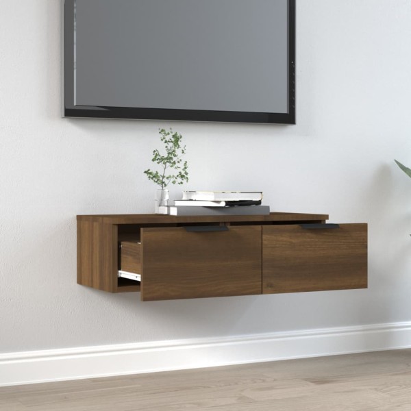 Armario de pared madera contrachapada marrón roble 68x30x20 cm Armario de pared madera contrachapada marrón roble 68x30x20 cm