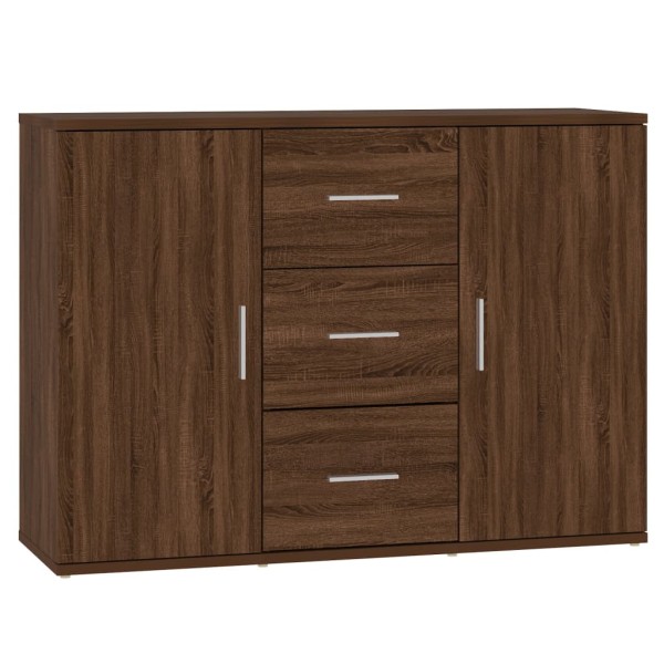 Aparador de madera contrachapada roble marrón 91x29,5x65 cm Aparador de madera contrachapada roble marrón 91x29,5x65 cm