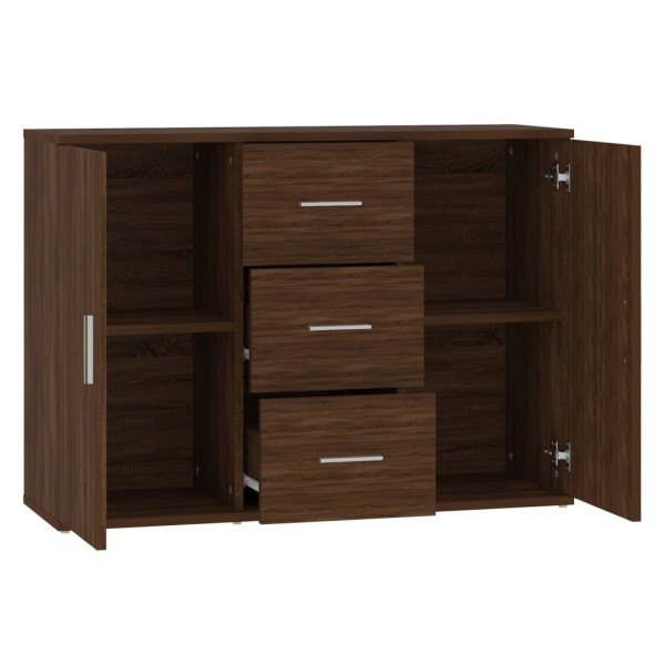 Aparador de madera contrachapada roble marrón 91x29,5x65 cm Aparador de madera contrachapada roble marrón 91x29,5x65 cm