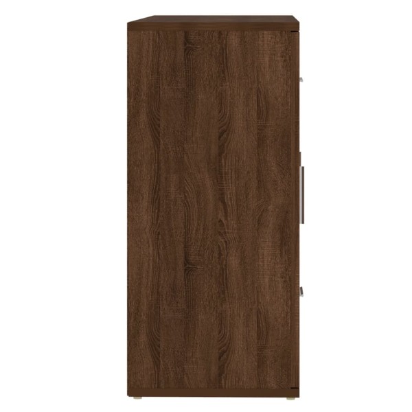 Aparador de madera contrachapada roble marrón 91x29,5x65 cm Aparador de madera contrachapada roble marrón 91x29,5x65 cm