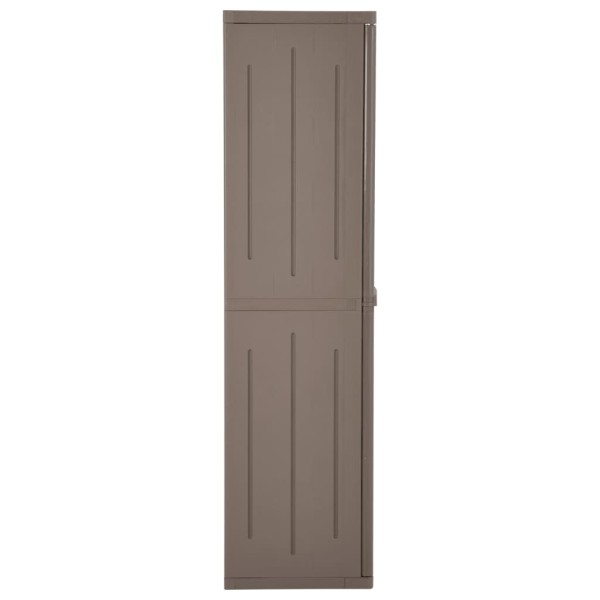 Armario almacenaje de jardín PP apariencia madera 65x45x172 cm Armario almacenaje de jardín PP apariencia madera 65x45x172 cm