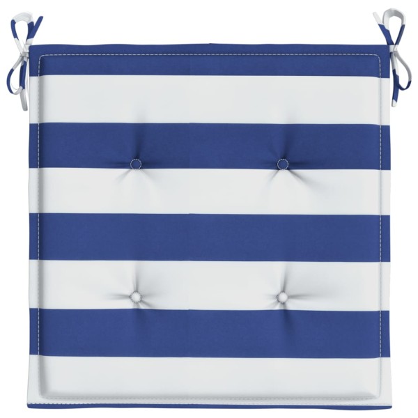 Cojines silla jardín 6 uds tela a rayas azul y blanco 50x50x3cm Cojines silla jardín 6 uds tela a rayas azul y blanco 50x50x3cm