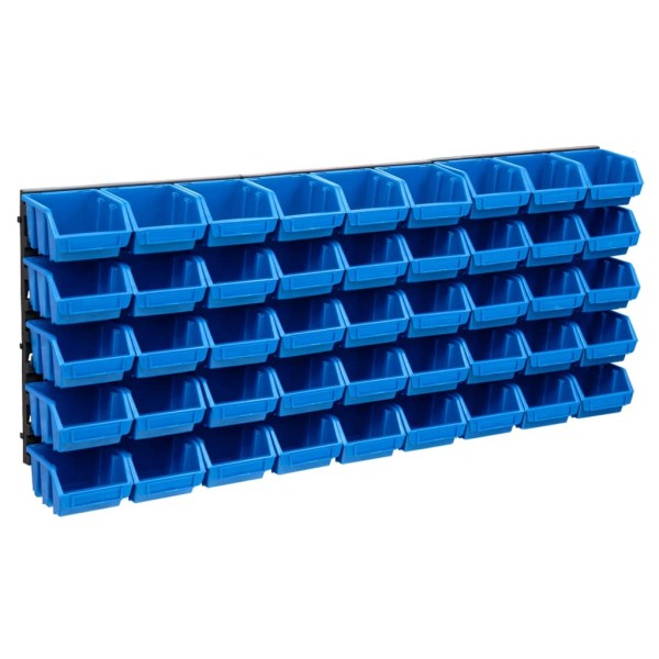 Kit de cajas de almacenaje 48 pzas paneles de pared azul negro Kit de cajas de almacenaje 48 pzas paneles de pared azul negro