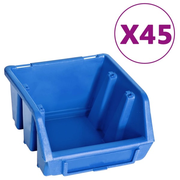 Kit de cajas de almacenaje 48 pzas paneles de pared azul negro Kit de cajas de almacenaje 48 pzas paneles de pared azul negro