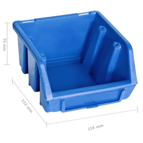 Kit de cajas de almacenaje 48 pzas paneles de pared azul negro Kit de cajas de almacenaje 48 pzas paneles de pared azul negro