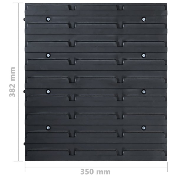 Kit de cajas de almacenaje 48 pzas paneles de pared azul negro Kit de cajas de almacenaje 48 pzas paneles de pared azul negro