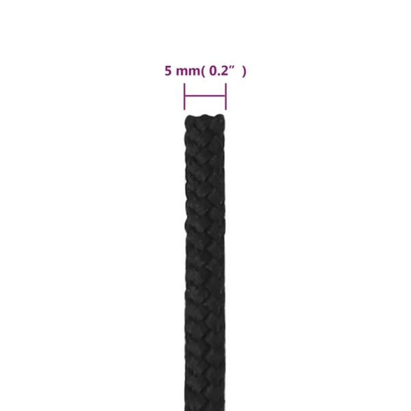 Cuerda de barco polipropileno negro intenso 5 mm 250 m Cuerda de barco polipropileno negro intenso 5 mm 250 m