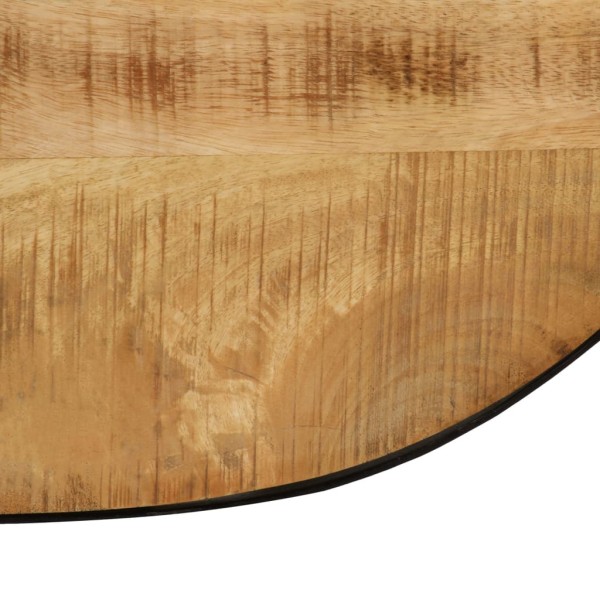 Mesa de centro ovalada madera maciza de mango y acero 110 cm Mesa de centro ovalada madera maciza de mango y acero 110 cm