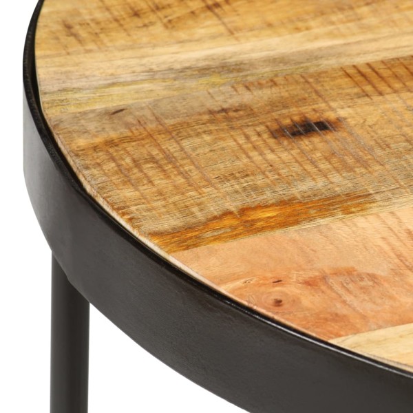 Mesa de centro ovalada madera maciza de mango y acero 110 cm Mesa de centro ovalada madera maciza de mango y acero 110 cm