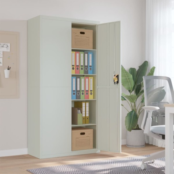 Armario archivador de acero gris claro 90x40x180 cm Armario archivador de acero gris claro 90x40x180 cm