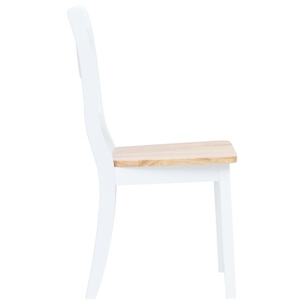Sillas comedor 4 uds madera maciza caucho blanco y madera claro Sillas comedor 4 uds madera maciza caucho blanco y madera claro