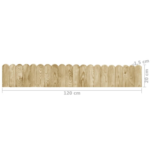 Rollos de borde de jardín 2 uds madera pino impregnada 120 cm Rollos de borde de jardín 2 uds madera pino impregnada 120 cm