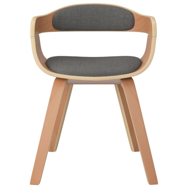 Silla de comedor 6 uds madera curvada y tela gris claro Silla de comedor 6 uds madera curvada y tela gris claro