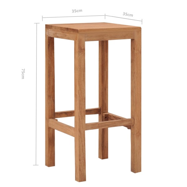 Taburetes de barra de cocina 2 unidades madera maciza de teca Taburetes de barra de cocina 2 unidades madera maciza de teca