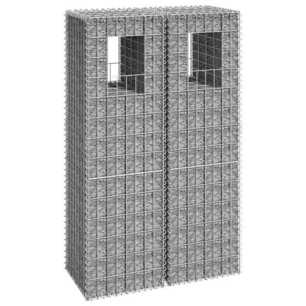 Cestas postes de gaviones 2 unidades hierro 40x40x140 cm Cestas postes de gaviones 2 unidades hierro 40x40x140 cm
