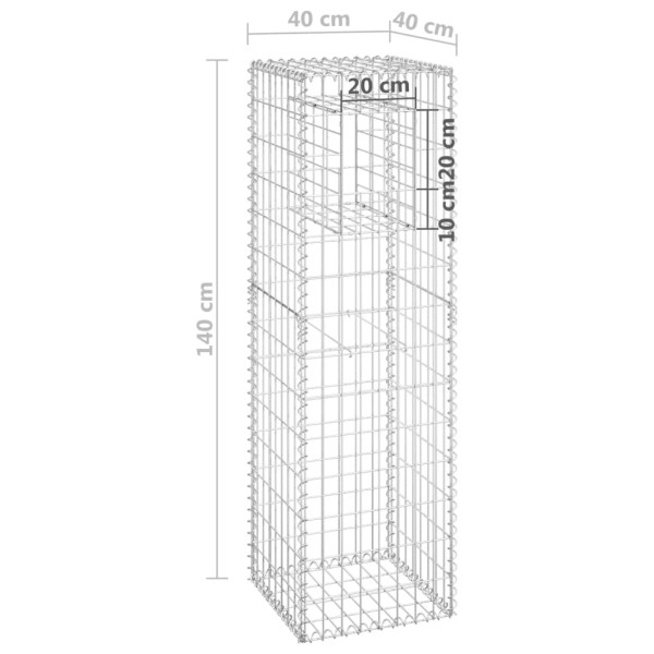 Cestas postes de gaviones 2 unidades hierro 40x40x140 cm Cestas postes de gaviones 2 unidades hierro 40x40x140 cm