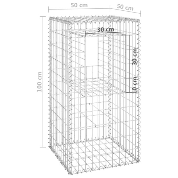 Cesta poste de gaviones de hierro 50x50x100 cm Cesta poste de gaviones de hierro 50x50x100 cm