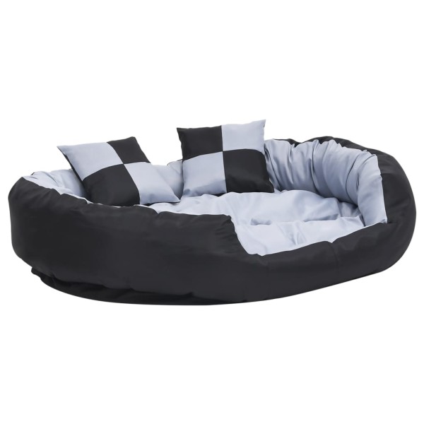 Cojín para perro reversible y lavable gris y negro 110x80x23 cm Cojín para perro reversible y lavable gris y negro 110x80x23 cm