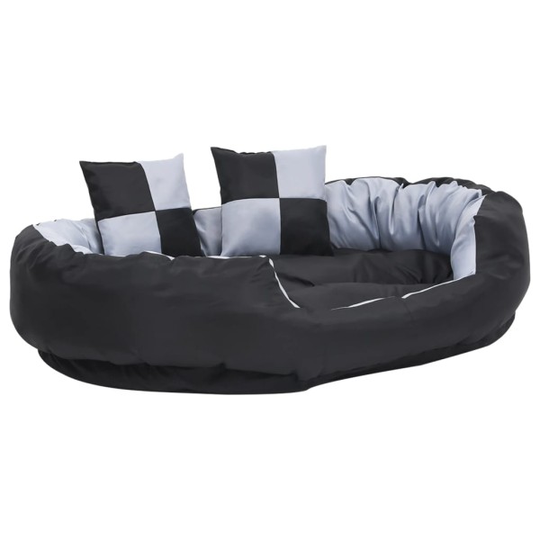 Cojín para perro reversible y lavable gris y negro 110x80x23 cm Cojín para perro reversible y lavable gris y negro 110x80x23 cm