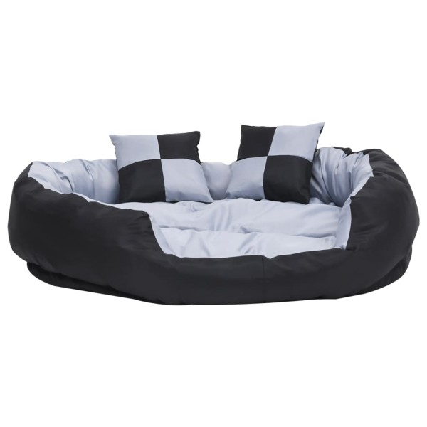 Cojín para perro reversible y lavable gris y negro 110x80x23 cm Cojín para perro reversible y lavable gris y negro 110x80x23 cm