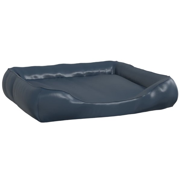 Cama para perros de cuero sintético azul oscuro 80x68x23 cm