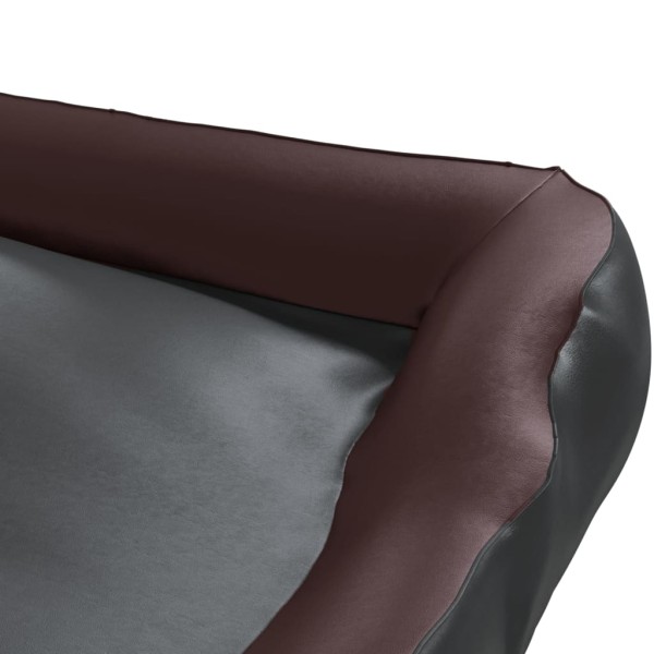 Cama para perros de cuero sintético negro y marrón 105x80x25 cm Cama para perros de cuero sintético negro y marrón 105x80x25 cm