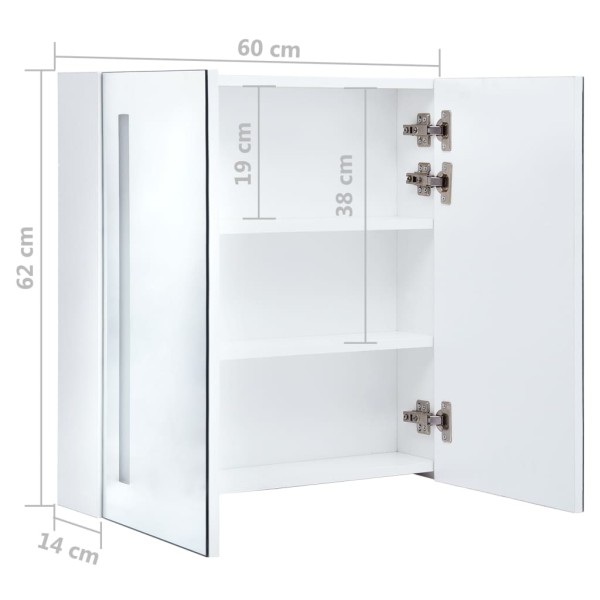 Mueble de baño con espejo LED 60x14x62 cm Mueble de baño con espejo LED 60x14x62 cm