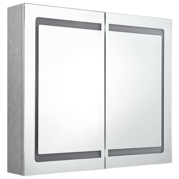 Armario de baño con espejo LED gris hormigón 80x12x68 cm Armario de baño con espejo LED gris hormigón 80x12x68 cm